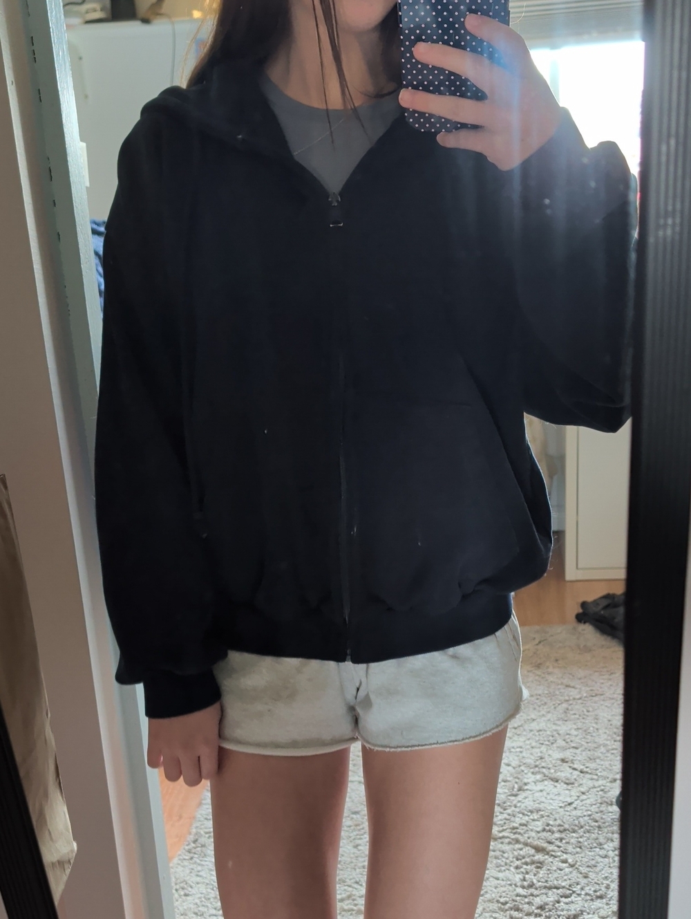 Garage Navy Zip-Up Hoodie Size